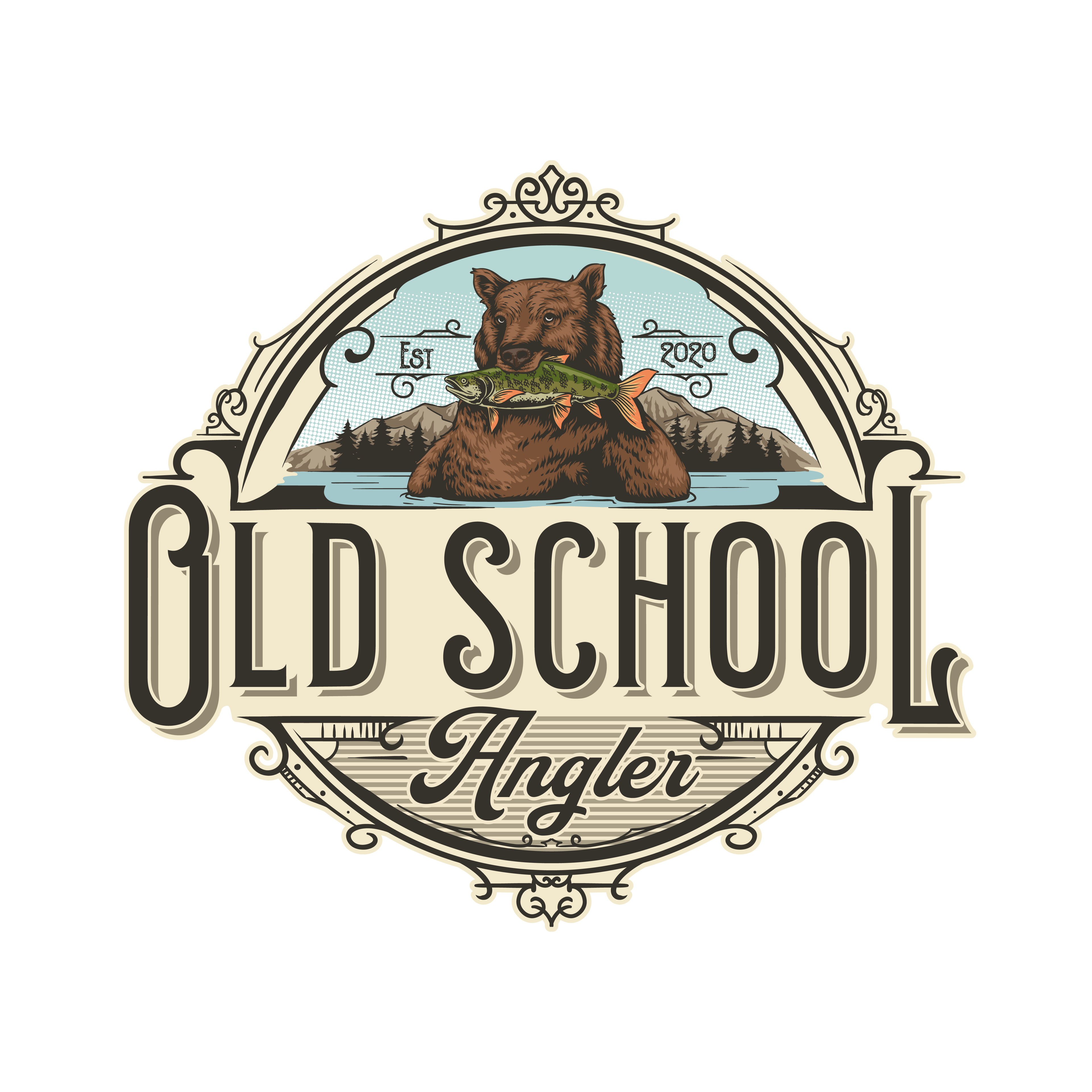 Old School Angler Logo - Unisex t-shirt
